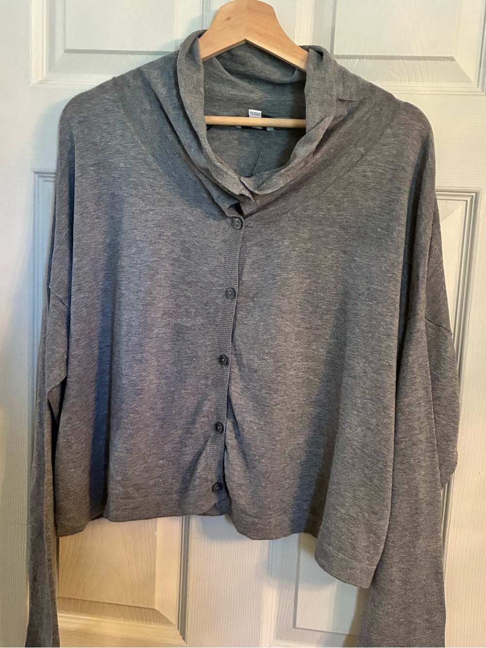 Jacob Gray Button-Front High neckline Cardigan